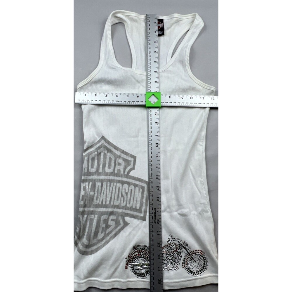 Harley Davidson New Castle Bedazzled Ribbed Tank Top Large - Picture 4 of 6